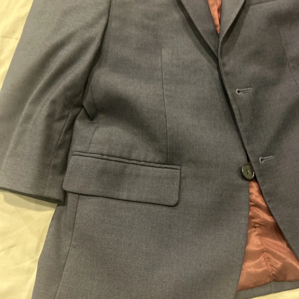 Joseph Abboud Blazer Jacket Kids Size 10 Blue Red Liner 2 Button Polyester Blend - Picture 5 of 10
